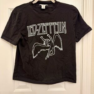 H&M x Led Zeppelin Dark Gray Women’s Graphic Band Tee – Size Small